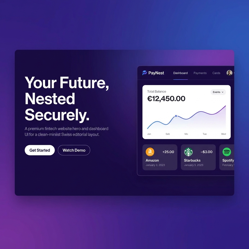PayNest - Fintech website & dashboard UI